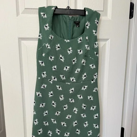 green emerald velvet dress 90's Ann Taylor Blue Floral Silk Dress[M]  mahshu